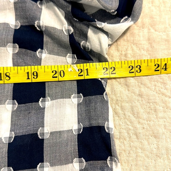 Talbots Clip Dot Popover Navy and White Checked - Picture 7 of 8